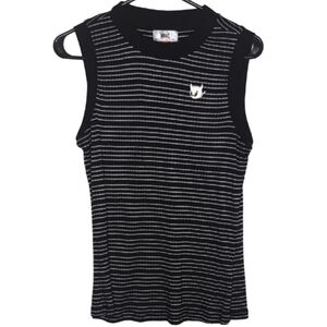 Waac Golf‎ Women's Sz 4 Black Stripe Sleeveless Tank Top Stretchy